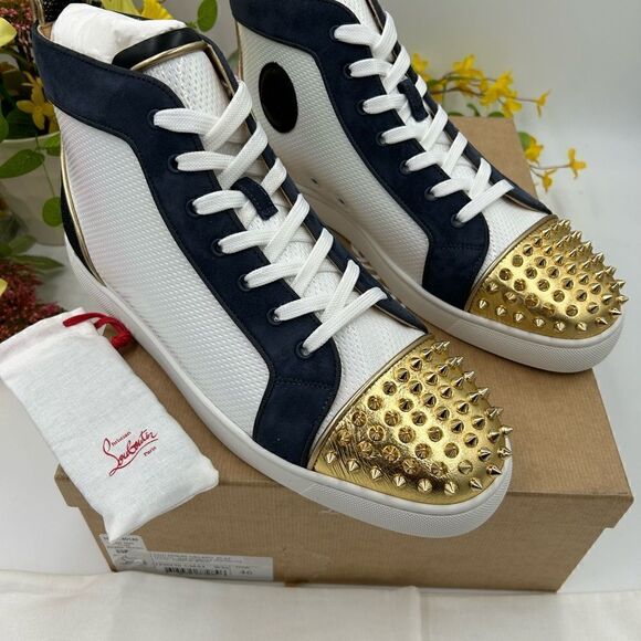 SOLD!!!   Men’s Christian Louboutin Lou spikes Orlato flat sneakers size 46 - Picture 3 of 11